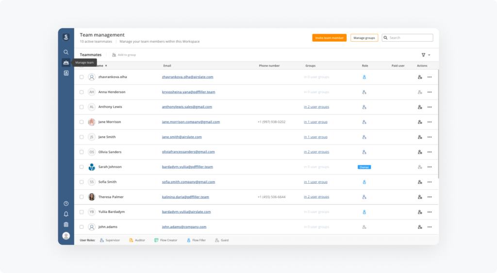 Work smart, not hard: How to adjust team management settings in airSlate