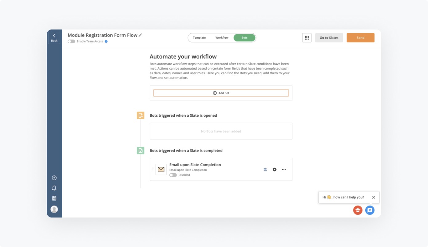 How to add Bots to Module Registration Form Flow by airSlate 